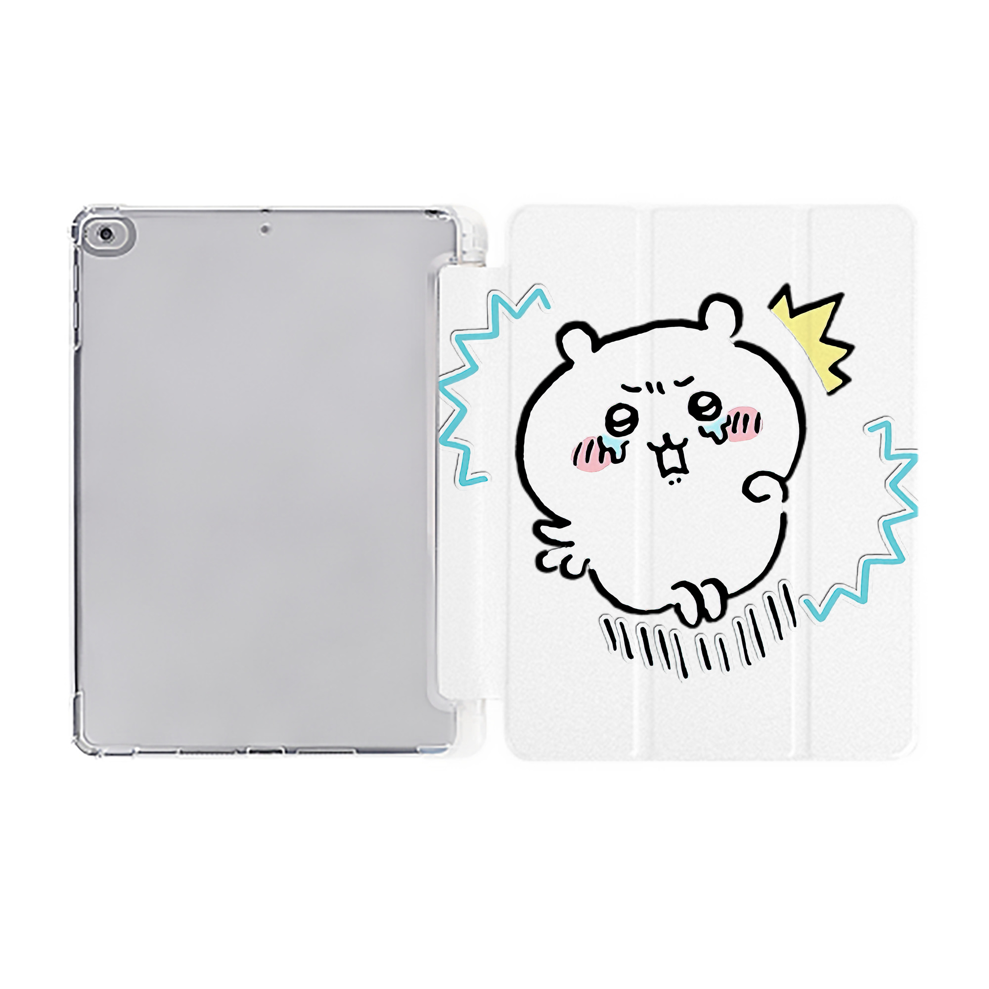 （画像用） ちいかわ ちいかわ Chii-kawa chiikawa IPad ケース ペン収納付き 三つ折りスタンド PUレザー×シリコン 対応機種9.5/10.5/10.9インチ